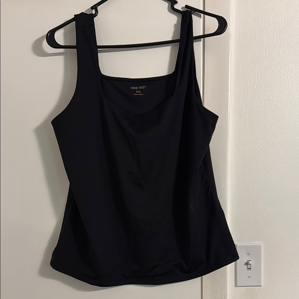 Nine West Black Fitted Sleeveless Tank Top